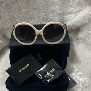 Roberto Cavalli Cream Sunglasses